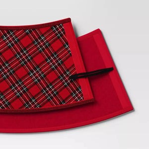 Christmas Tree Collar, Christmas Decorations, Buffalo Plaid Christmas Tree Skirt, Christmas Tree Base Cover