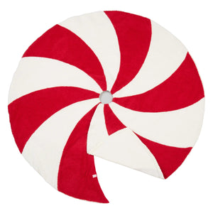 Candy Cane Design Christmas Tree Skirt 54" Round - Red & White Tree Skirt for Home, Holiday Tree, Indoor Outdoor and Special Occasion