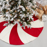 Candy Cane Design Christmas Tree Skirt 54" Round - Red & White Tree Skirt for Home, Holiday Tree, Indoor Outdoor and Special Occasion