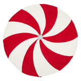 Candy Cane Design Christmas Tree Skirt 54" Round - Red & White Tree Skirt for Home, Holiday Tree, Indoor Outdoor and Special Occasion