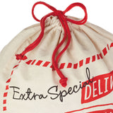 Christmas Canvas Drawstring Sack - Extra Special Delivery From Santa (Fabric Bag for Gifts, Home Décor and More)