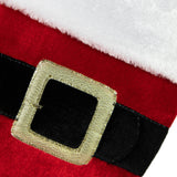 Red and White Velveteen Santa Claus Belt Buckle Christmas Stocking