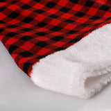 Adults Santa Hats Red Buffalo Plaid Christmas Hat Fluffy Plush Santa Claus Hats