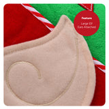Elf Christmas Hat with Attached Felt Ears SANTAS HELPER XMAS ADULTS NOVELTY FUNNY FANCY HAT